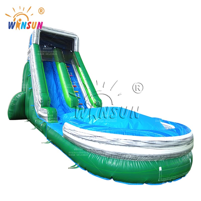 Green Marble Inflatable Wet/Dry Slide